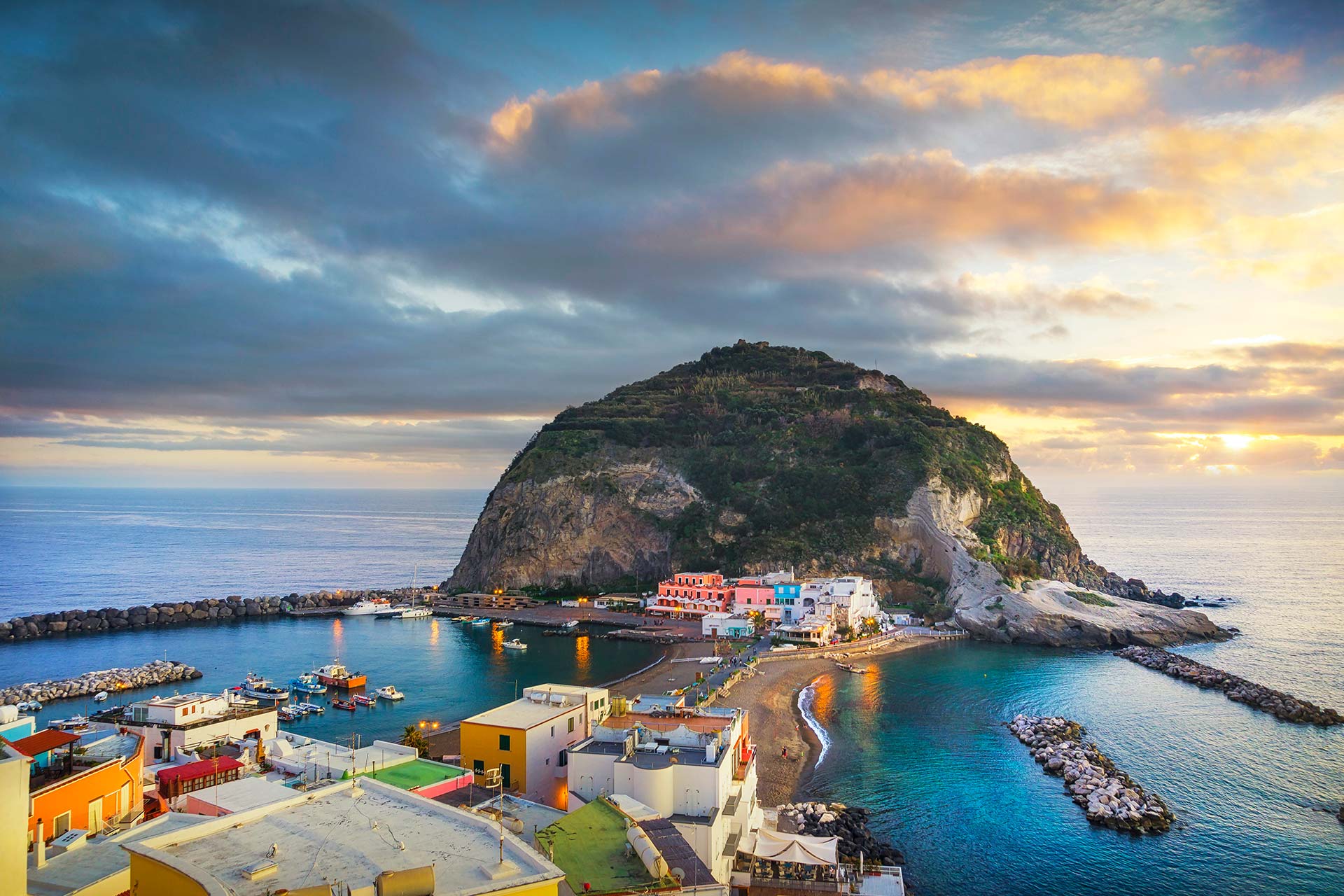 sant angelo beach and rocks in ischia island camp 2022-02